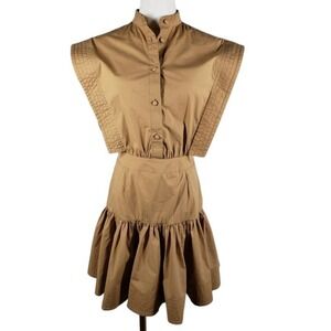 JiJil Sleeveless‎ Utility Dress 40 4 Tan Mini